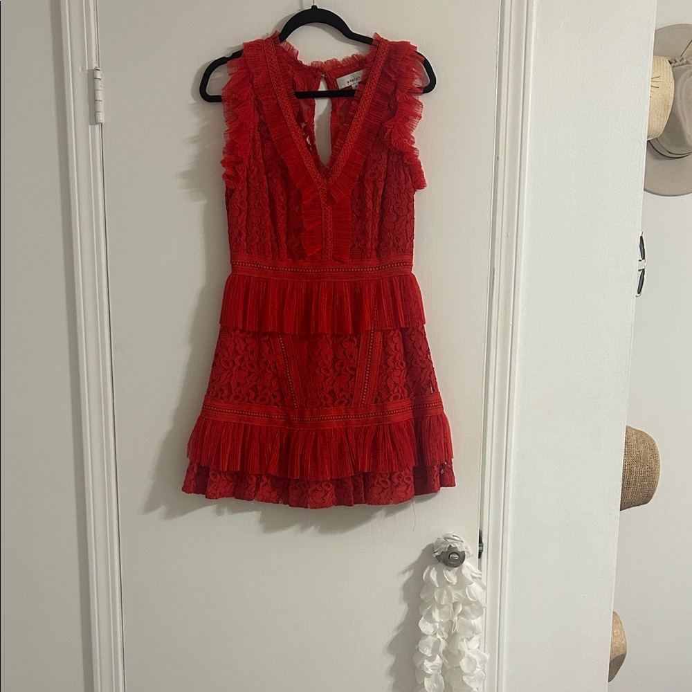 Adelyn Rae Red Lace dress. Size medium. worn 1x